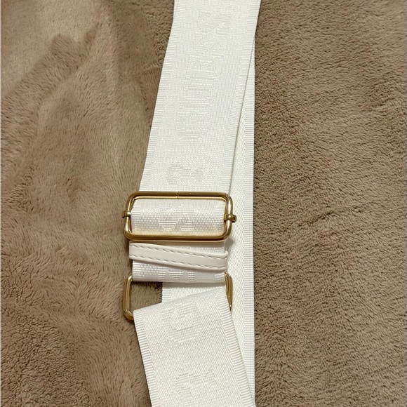 Guess  White Crossbody Strap with Gold Buckle Hardware - Picture 1 of 3